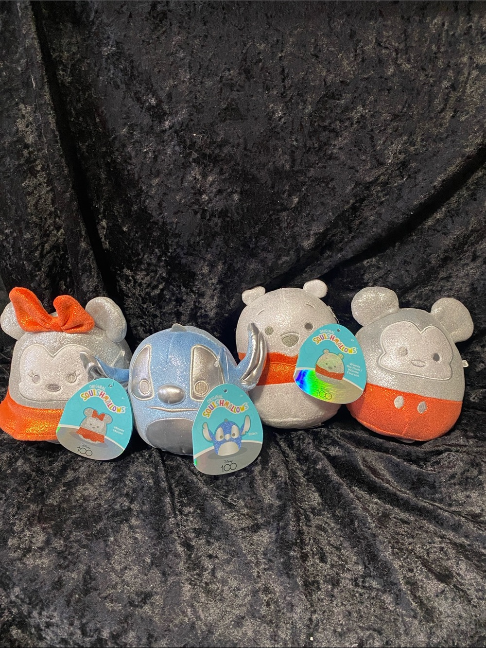 Disney Metallic Silver & Orange Character Plush Set - 4 Disney Squishmellows